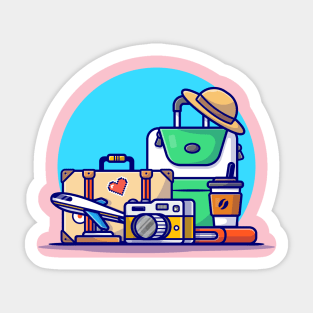 Traveling Time Cartoon Vector Icon Illustration Sticker